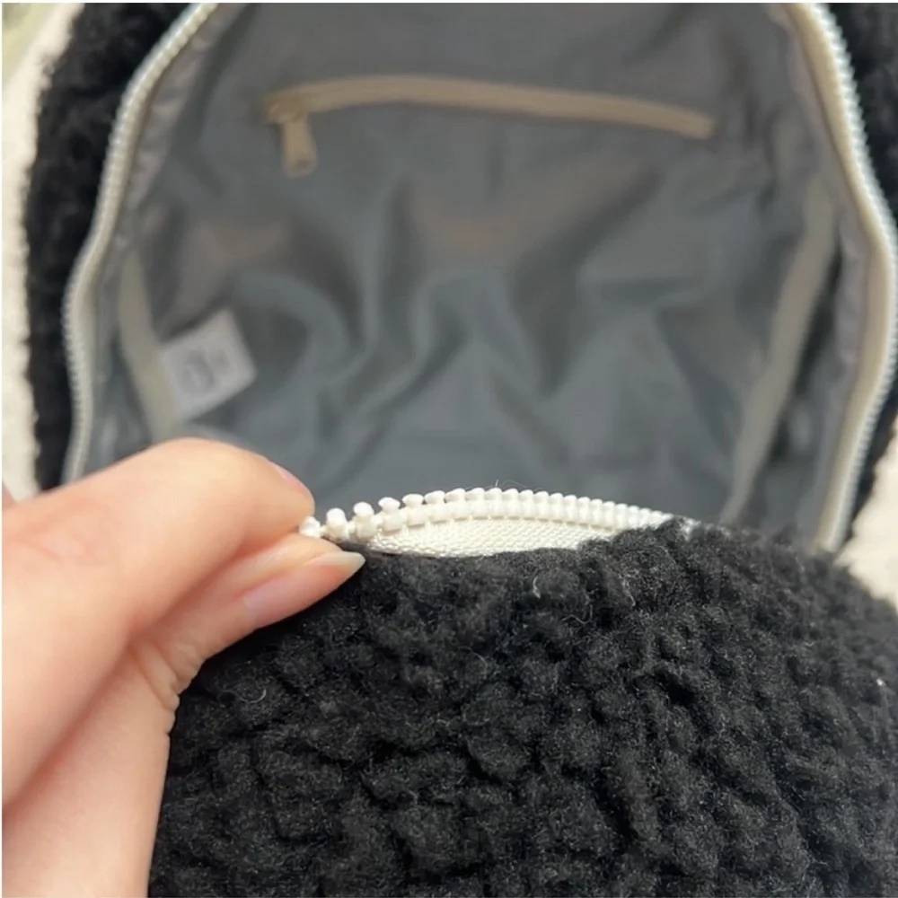 Herschel Faux Sherpa Black Backpack